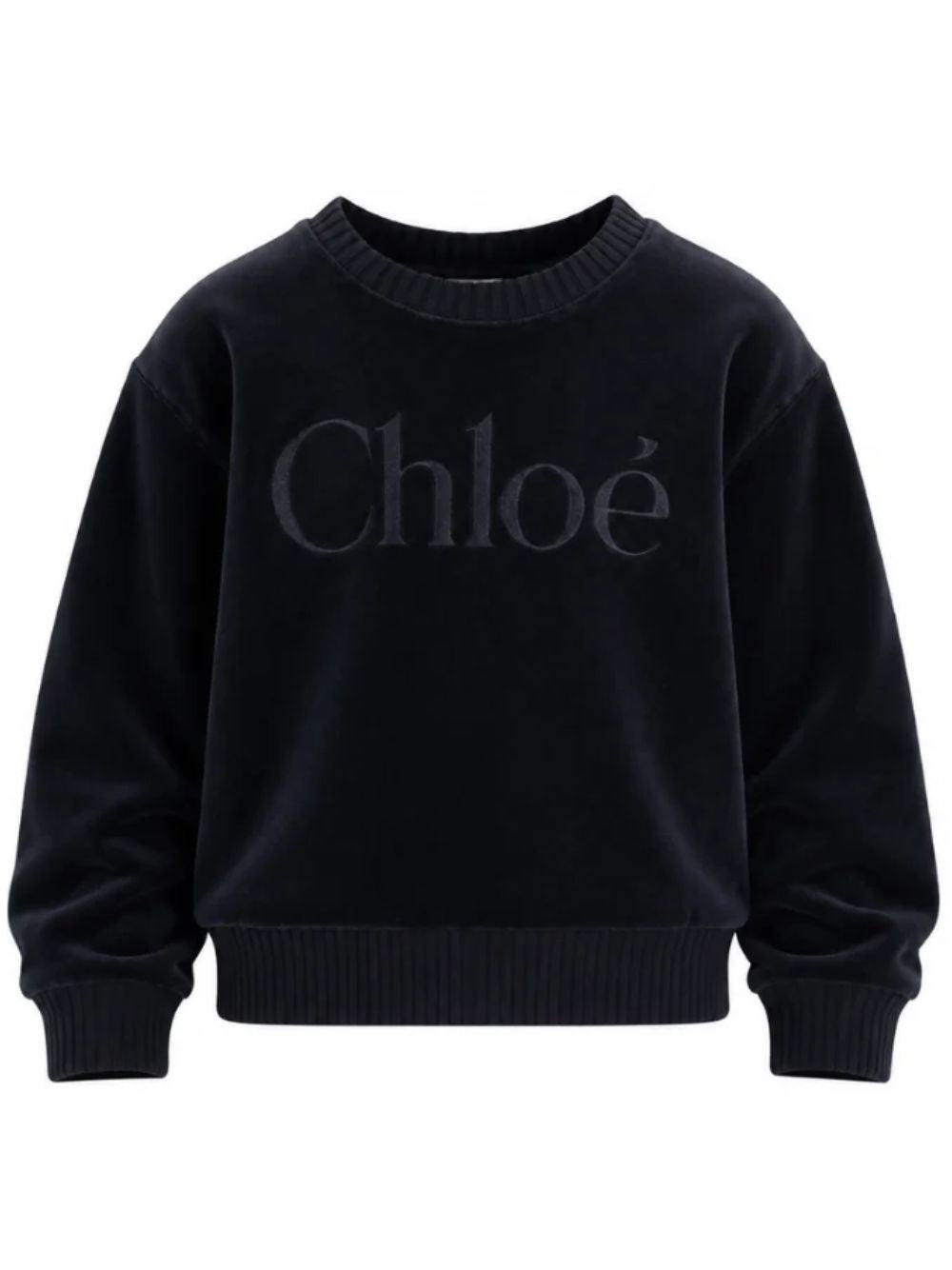 Felpa per bambina Chloé Kids blu con logo sul davanti C21285 859 CHLOE' KIDS