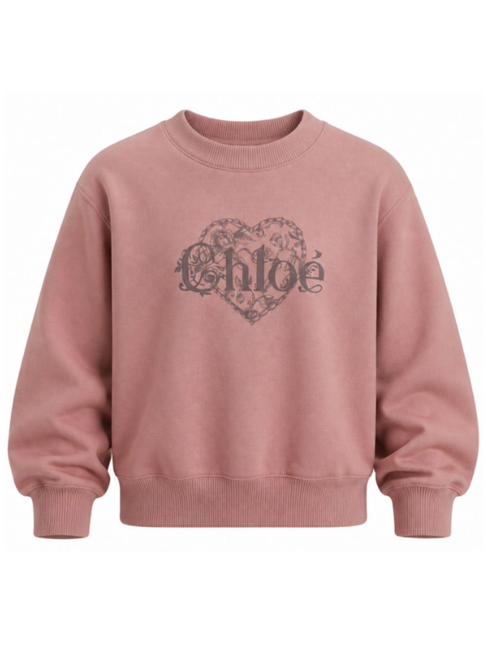 Felpa per bambina Chloé Kids rosa con logo sul davanti C21286 48W CHLOE' KIDS