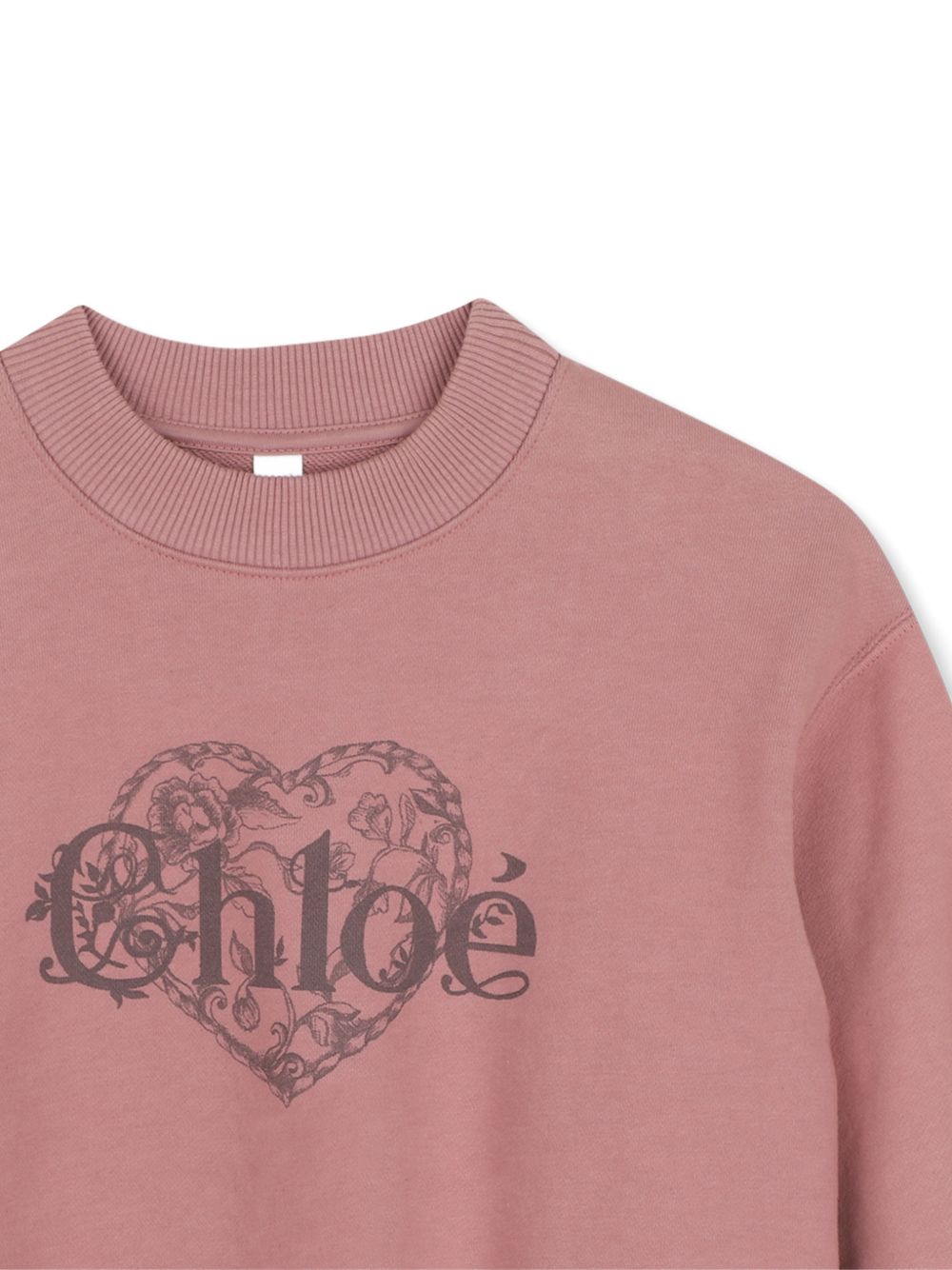 Felpa per bambina Chloé Kids rosa con logo sul davanti C21286 48W CHLOE' KIDS