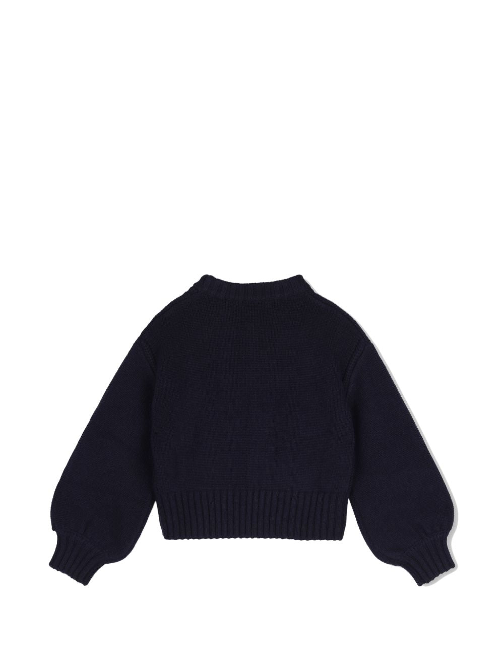 Maglione per bambina Chloé Kids blu con logo ricamato sul davanti C21292 859 CHLOE' KIDS