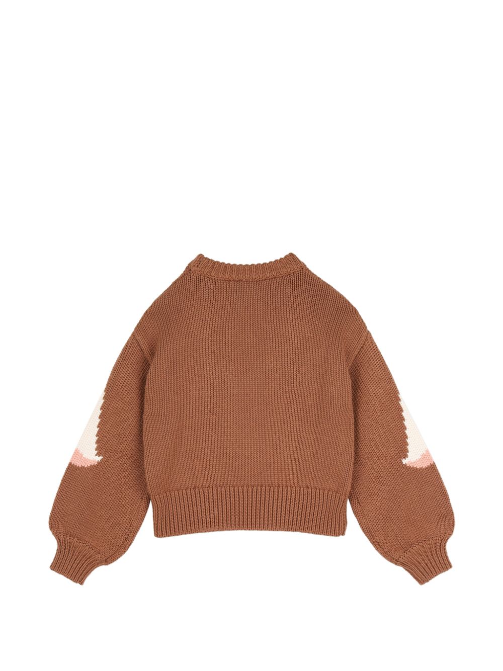 Maglione per bambina Chloé Kids marrone con intarsio fenicotteri C21294 31F CHLOE' KIDS