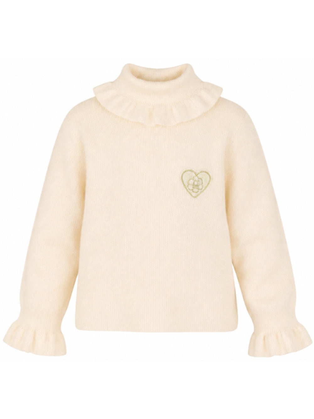Maglione per bambina Chloé Kids crema con maniche ruches C21295 148 CHLOE' KIDS
