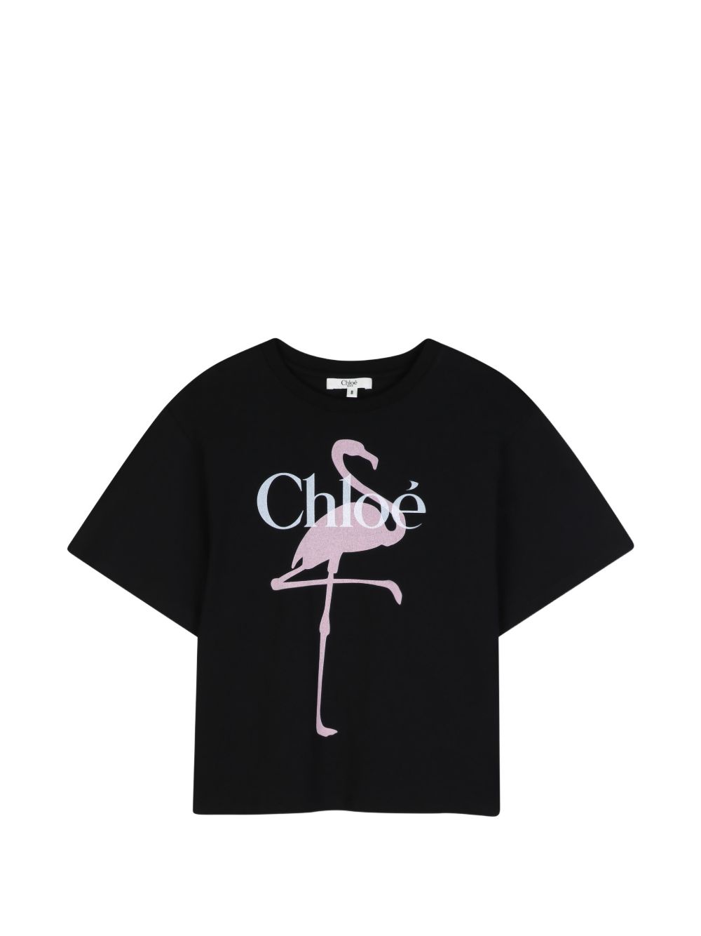 T-shirt per bambina Chloè Kids nera con stampa grafica C21300 09B CHLOE' KIDS