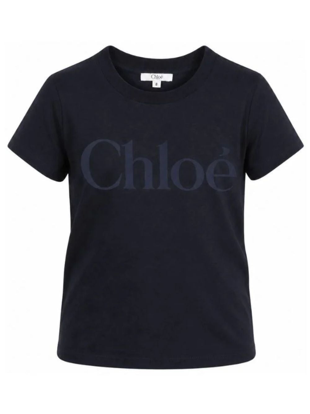 T-shirt per bambina Chloè Kids blu con stampa logo sul davanti C21301 859 CHLOE' KIDS