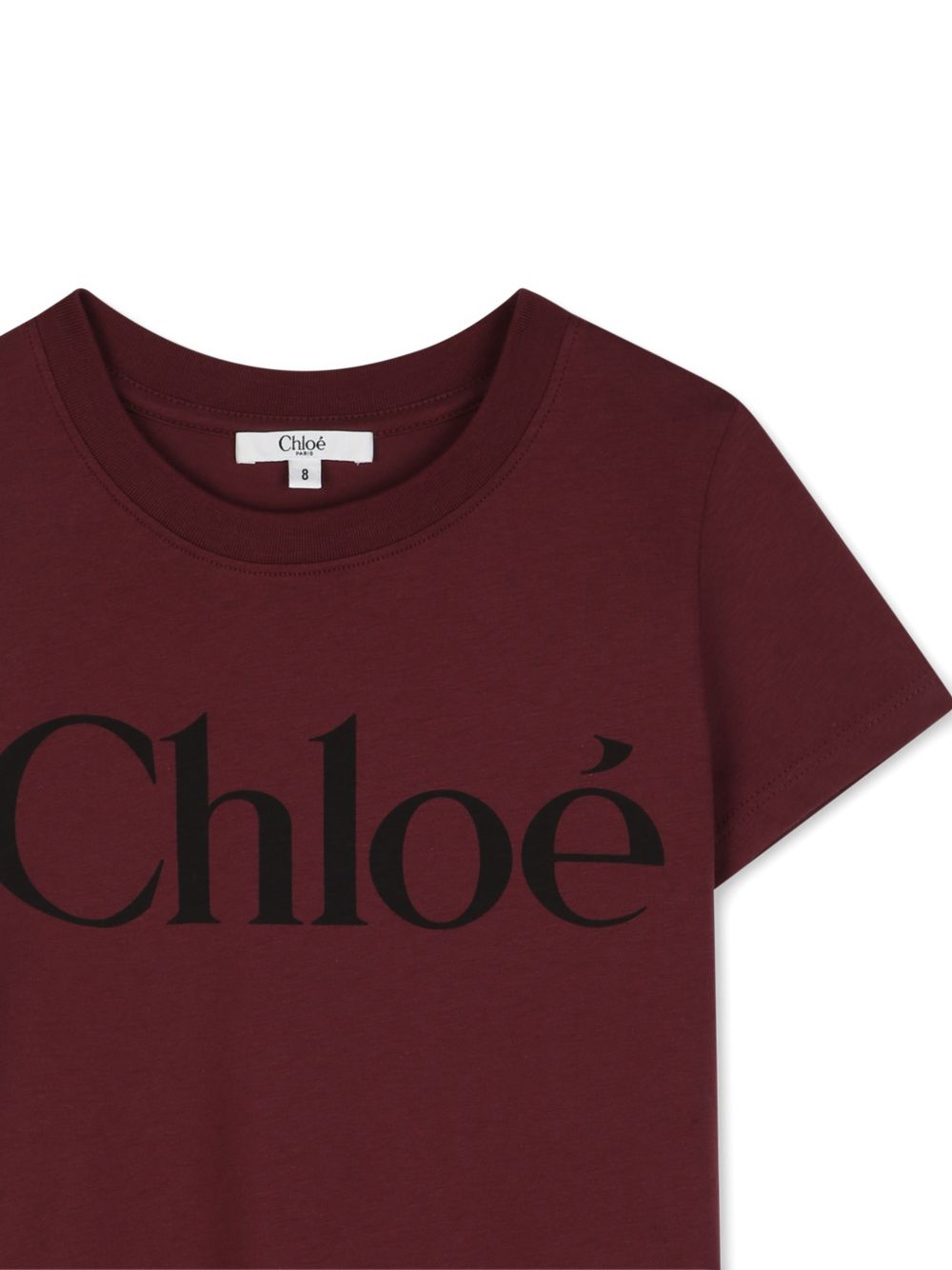 T-shirt per bambina Chloé Kids rossa con logo sul davanti C21301 94E CHLOE' KIDS