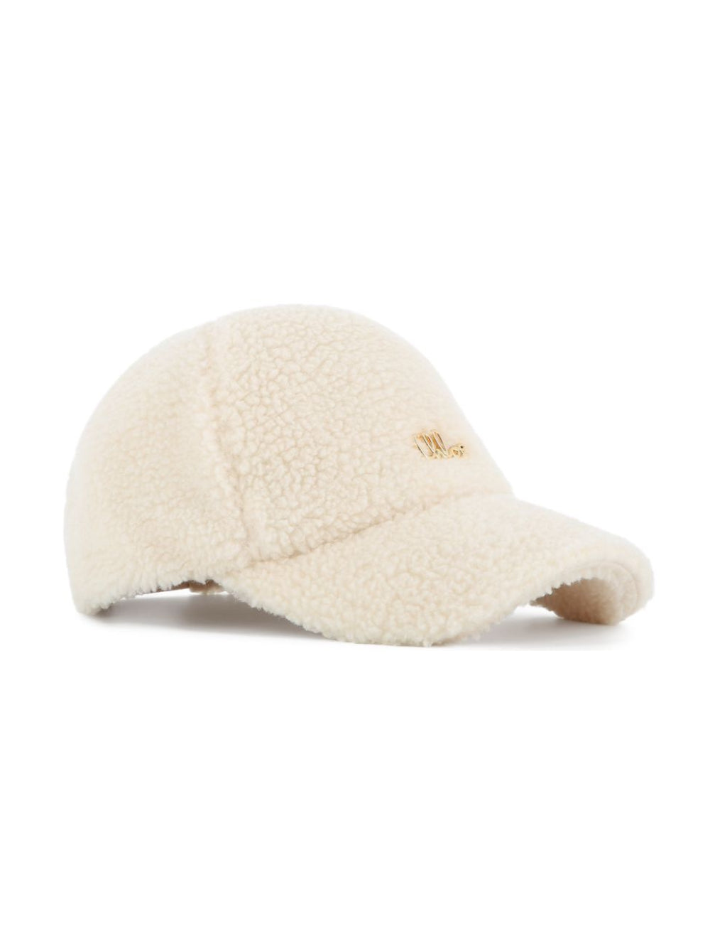 Cappello per bambina Chloé Kids bianco con texture in shearling C21312 P02 CHLOE' KIDS