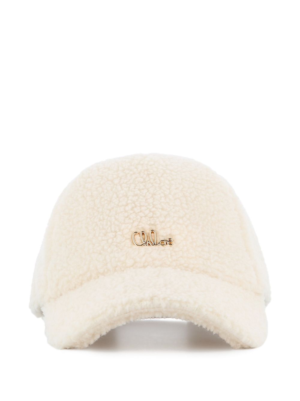 Cappello per bambina Chloé Kids bianco con texture in shearling C21312 P02 CHLOE' KIDS