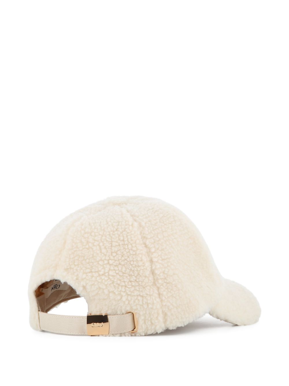 Cappello per bambina Chloé Kids bianco con texture in shearling C21312 P02 CHLOE' KIDS