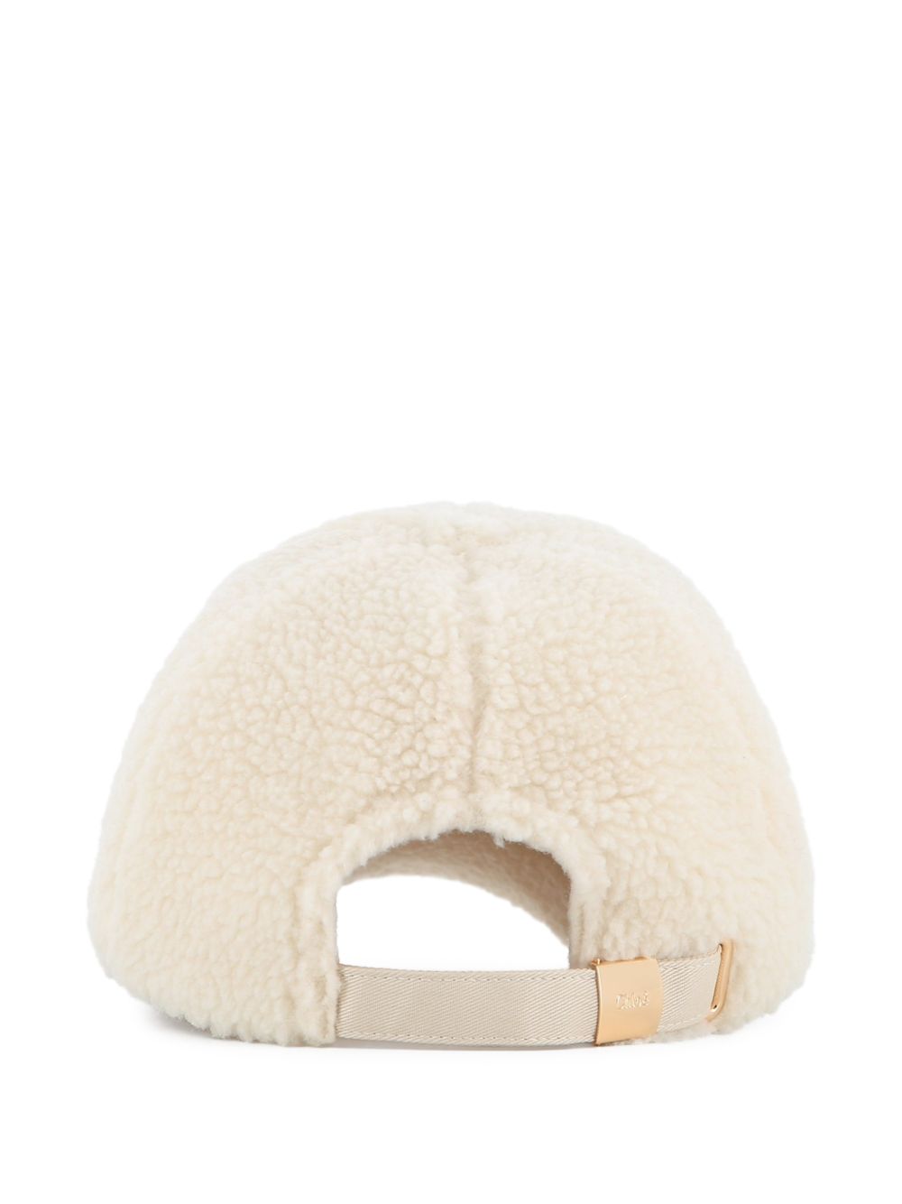 Cappello per bambina Chloé Kids bianco con texture in shearling C21312 P02 CHLOE' KIDS