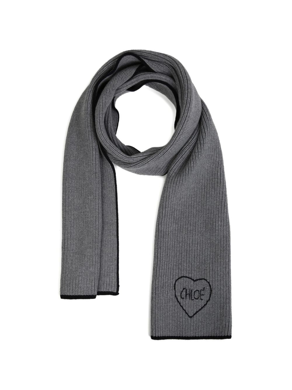 Sciarpa per bambina Chloé Kids grigia con ricamo logo C21313 A46 CHLOE' KIDS