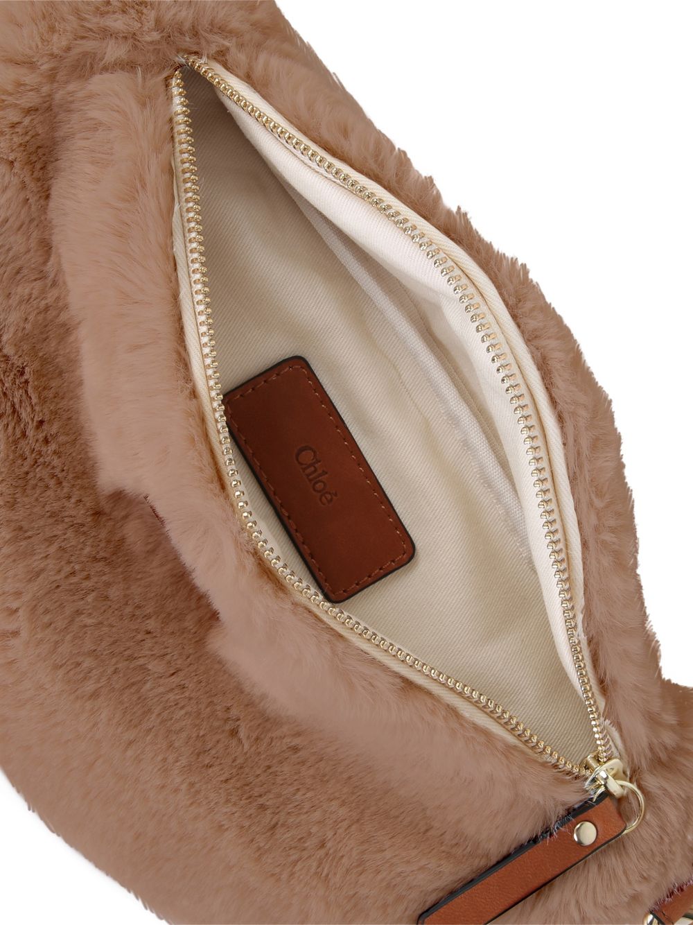 Marsupio per bambina Chloé Kids beige con texture in shearling C21324 31F CHLOE' KIDS