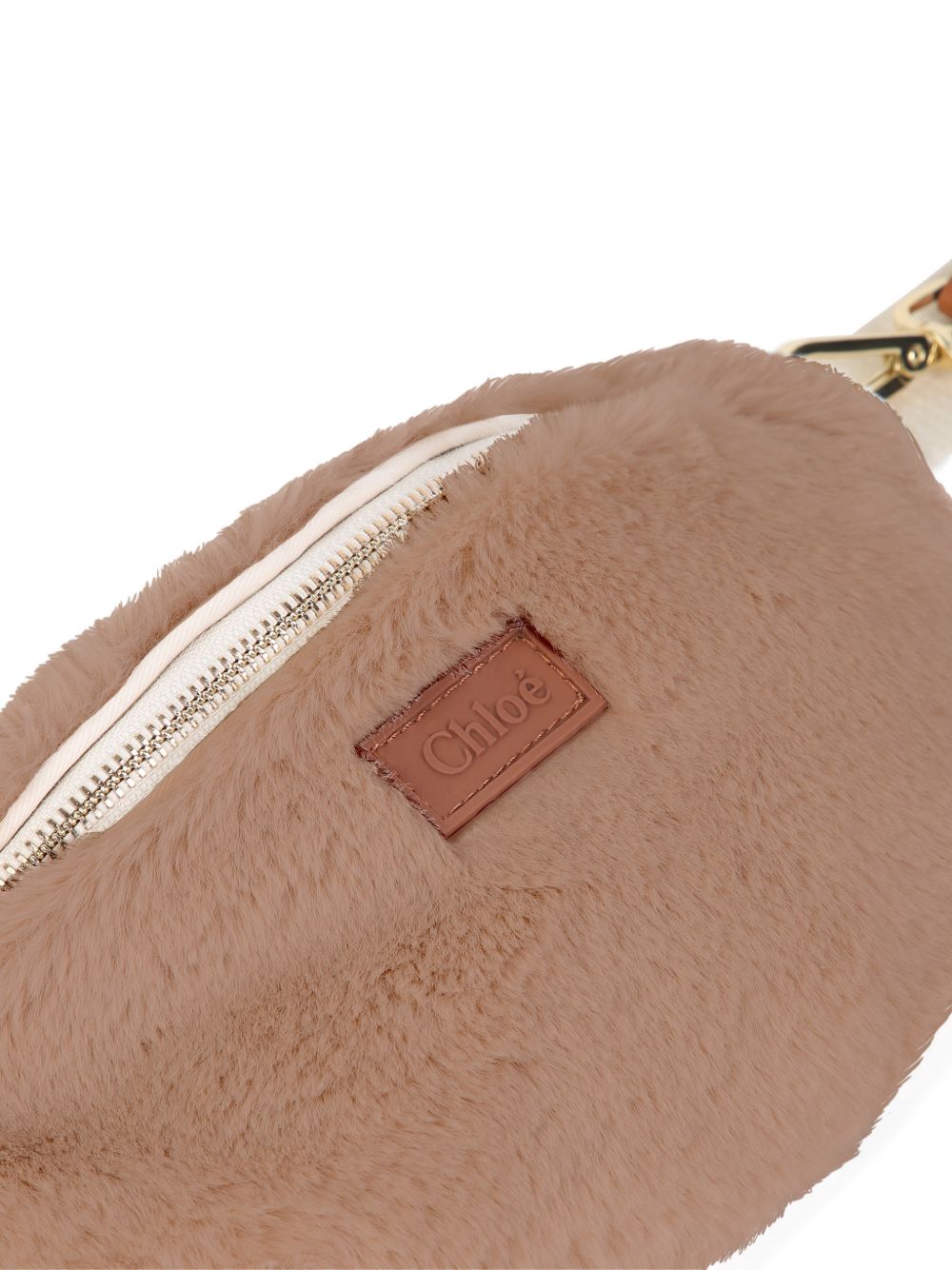 Marsupio per bambina Chloé Kids beige con texture in shearling C21324 31F CHLOE' KIDS