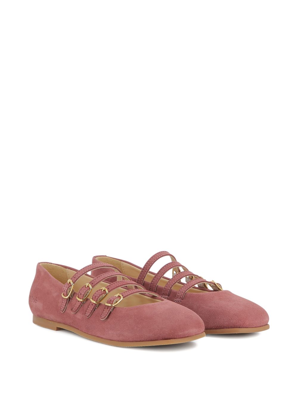 Ballerine per bambina Chloé Kids rosa con finitura scamosciata C21330 92B CHLOE' KIDS