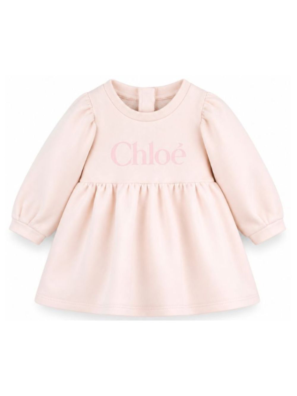 Abito per neonata Chloè Kids rosa con stampa logo sul davanti C21335 46J CHLOE' KIDS