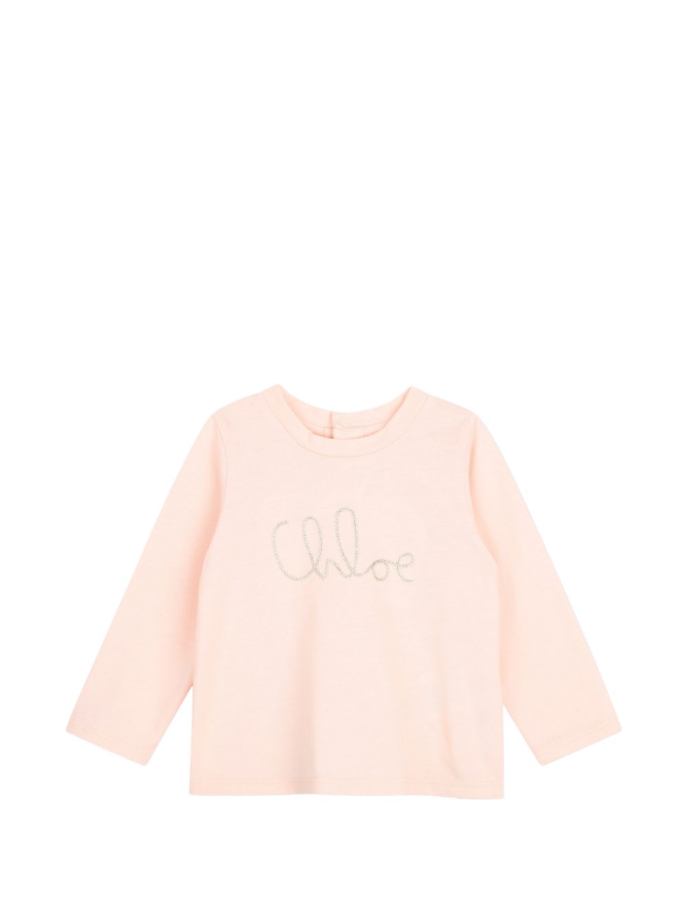 Salopette e t-shirt per neonata Chloé Kids multicolore con placca logo sul davanti C21342 Z10 CHLOE' KIDS