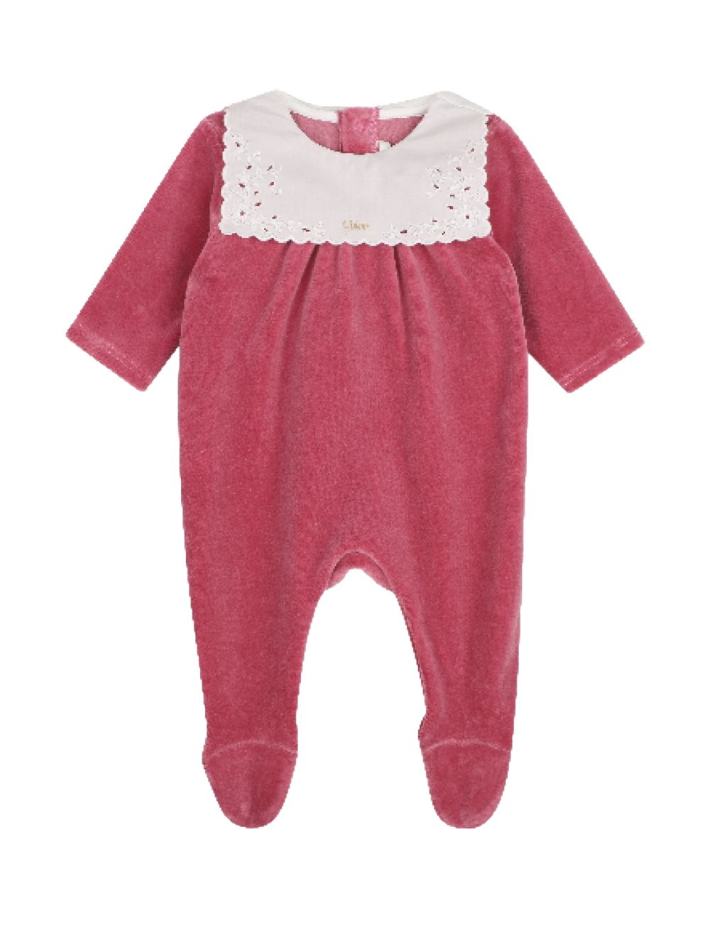 Tutina per neonata Chloé Kids rosa con finitura vellutata C21369 48S CHLOE' KIDS