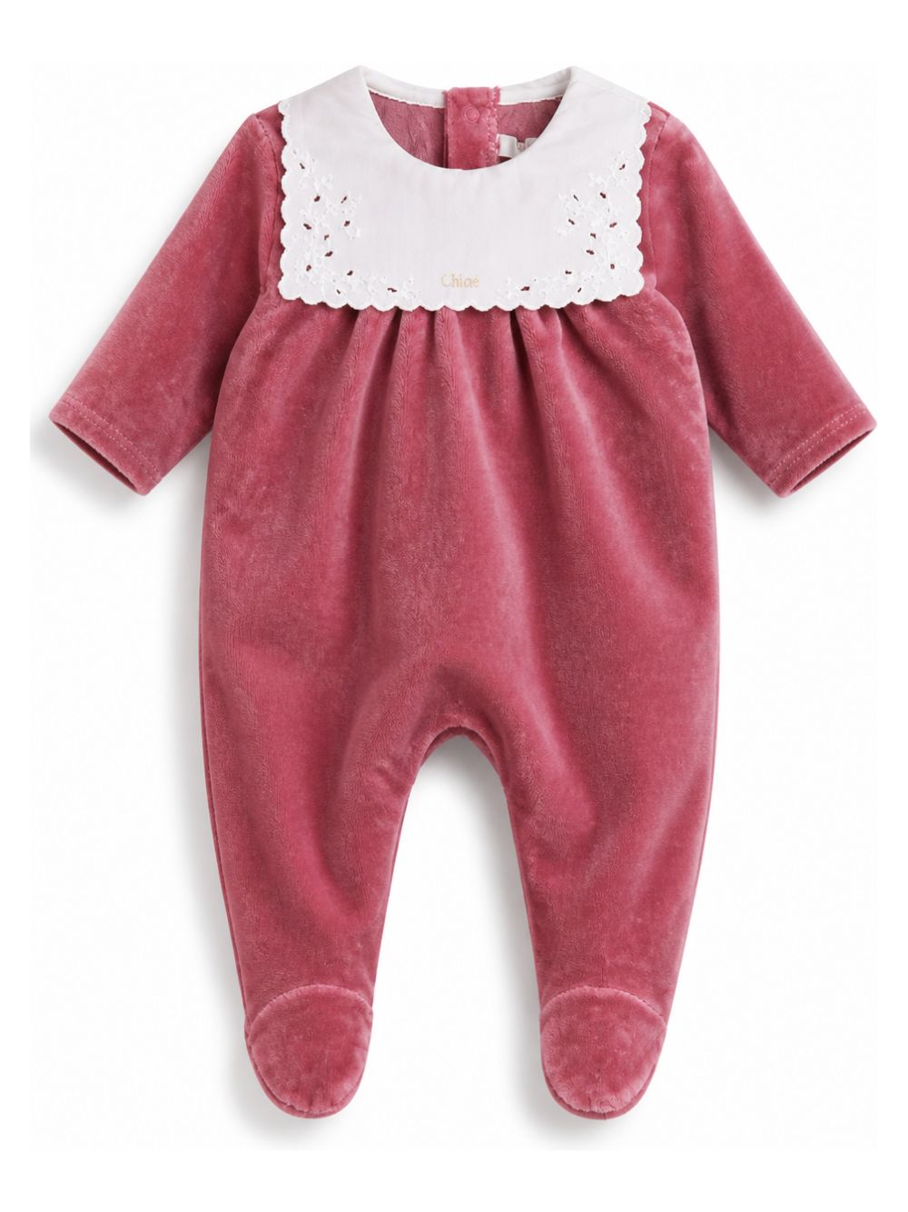 Tutina per neonata Chloé Kids rosa con finitura vellutata C21369 48S CHLOE' KIDS