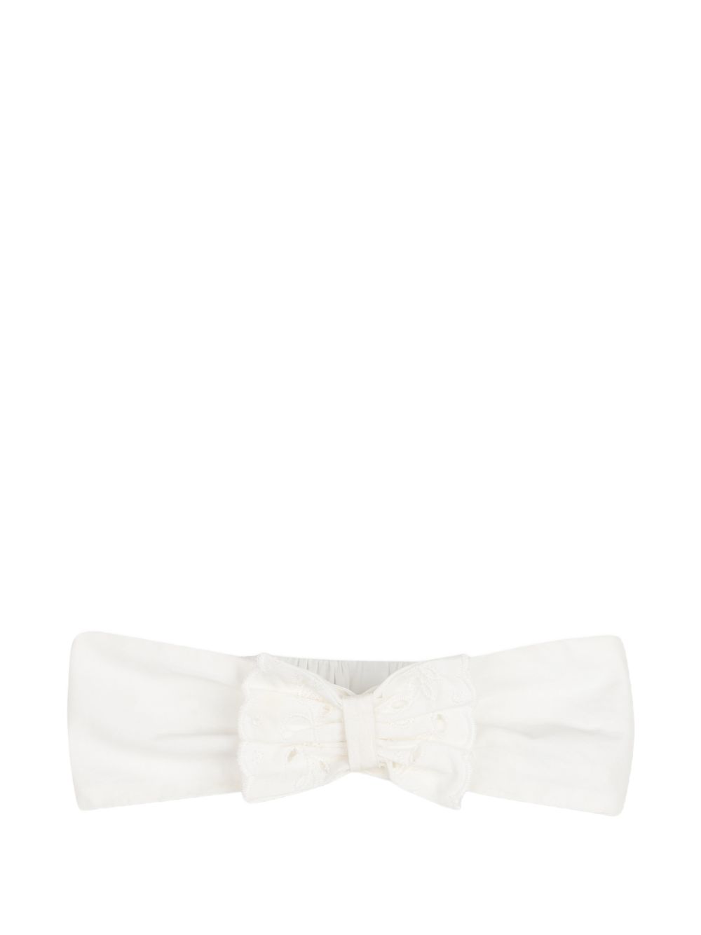 Set abito e fascia per neonata Chloé Kids bianco con decorazione con punto inglese C21377 117 CHLOE' KIDS