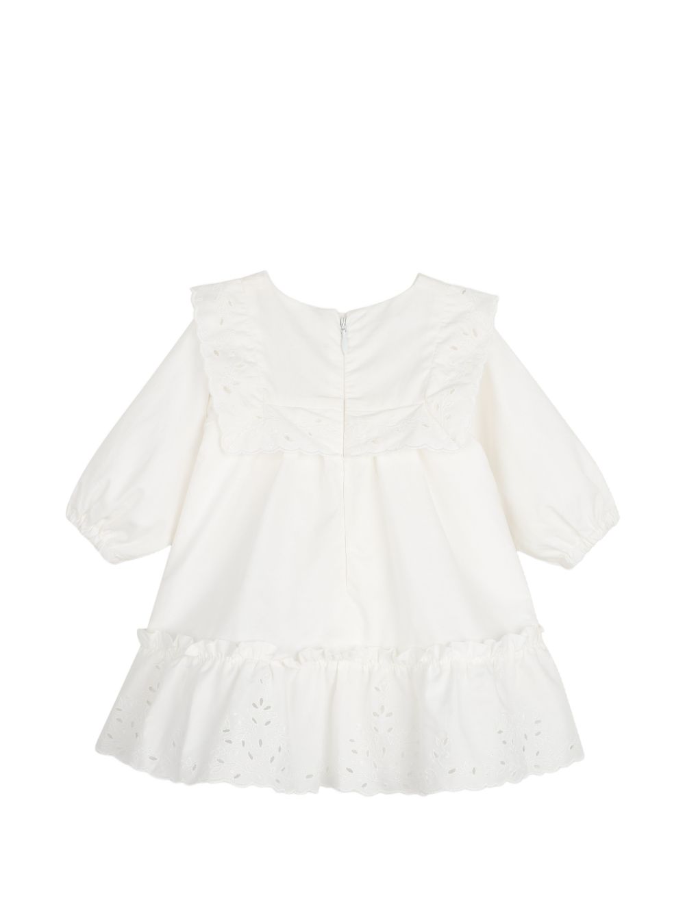 Set abito e fascia per neonata Chloé Kids bianco con decorazione con punto inglese C21377 117 CHLOE' KIDS