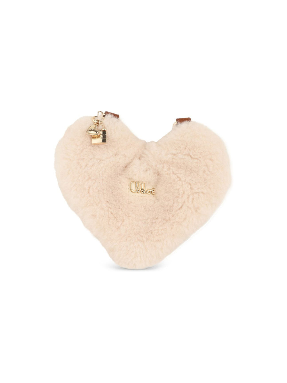 Borsa a spalla per bambina Chloé Kids beige a forma di cuore C21397 P02 CHLOE' KIDS
