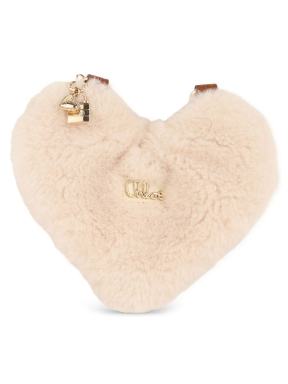 Borsa a spalla per bambina Chloé Kids beige a forma di cuore C21397 P02 CHLOE' KIDS