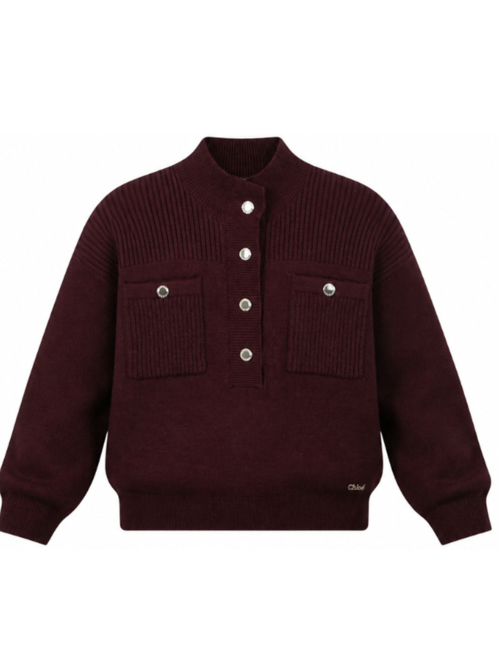 Maglione per bambina Chloé Kids rosso con tasche frontali C21399 94E CHLOE' KIDS