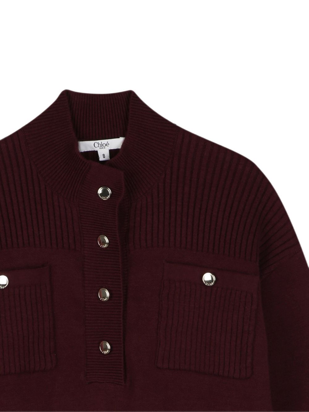 Maglione per bambina Chloé Kids rosso con tasche frontali C21399 94E CHLOE' KIDS