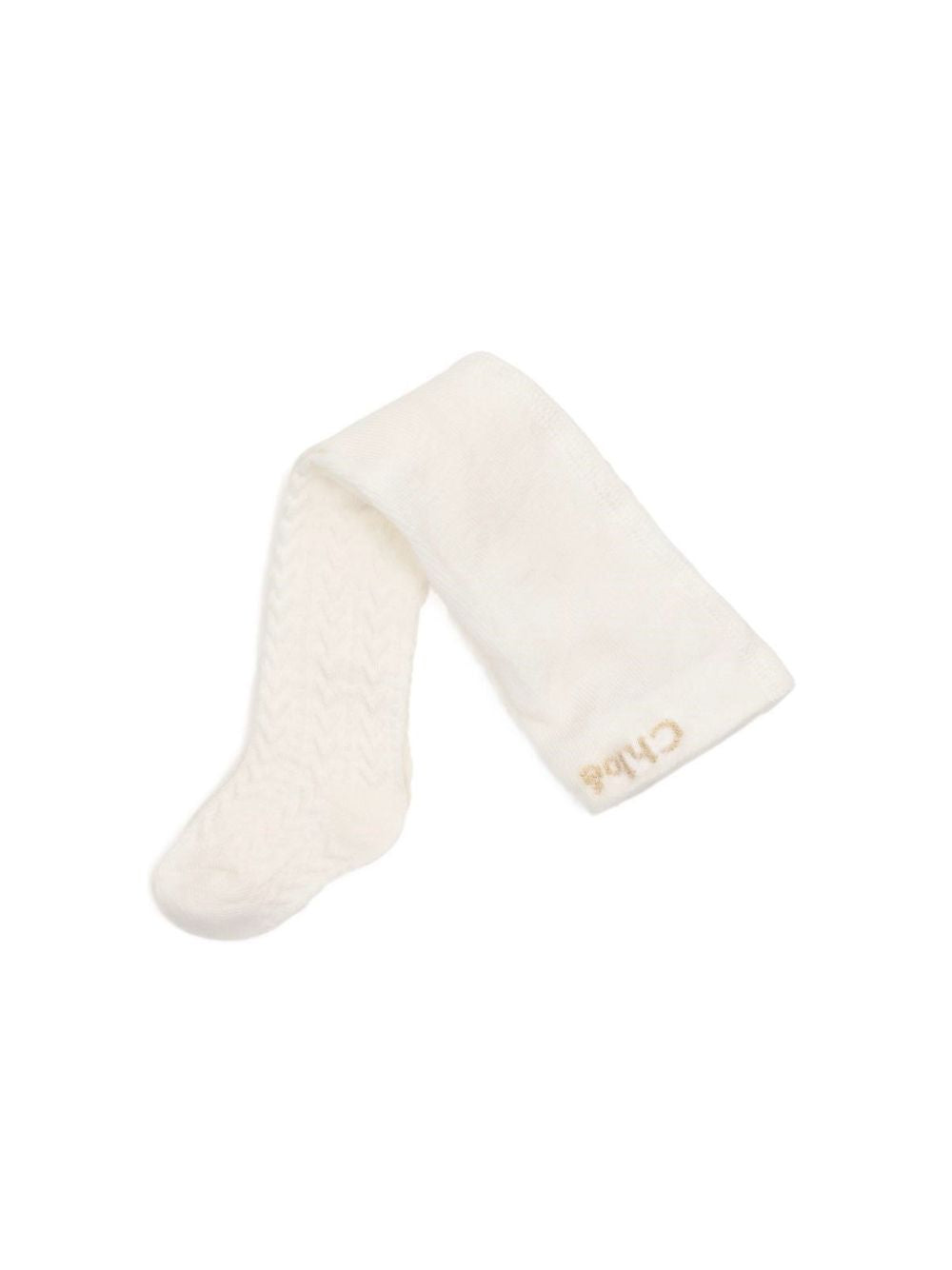 Collant per bambina Chloè Kids bianchi con ricamo laterale con logo C21401 148 CHLOE' KIDS