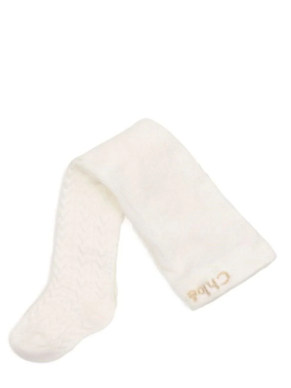 Collant per bambina Chloè Kids bianchi con ricamo laterale con logo C21401 148 CHLOE' KIDS