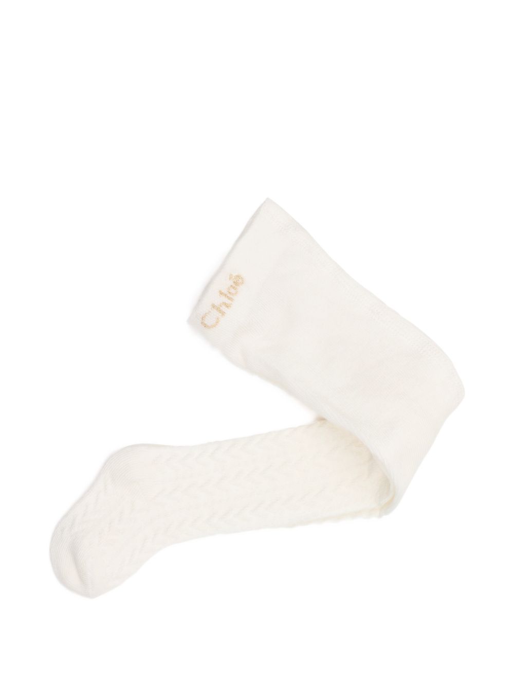 Collant per bambina Chloè Kids bianchi con ricamo laterale con logo C21401 148 CHLOE' KIDS