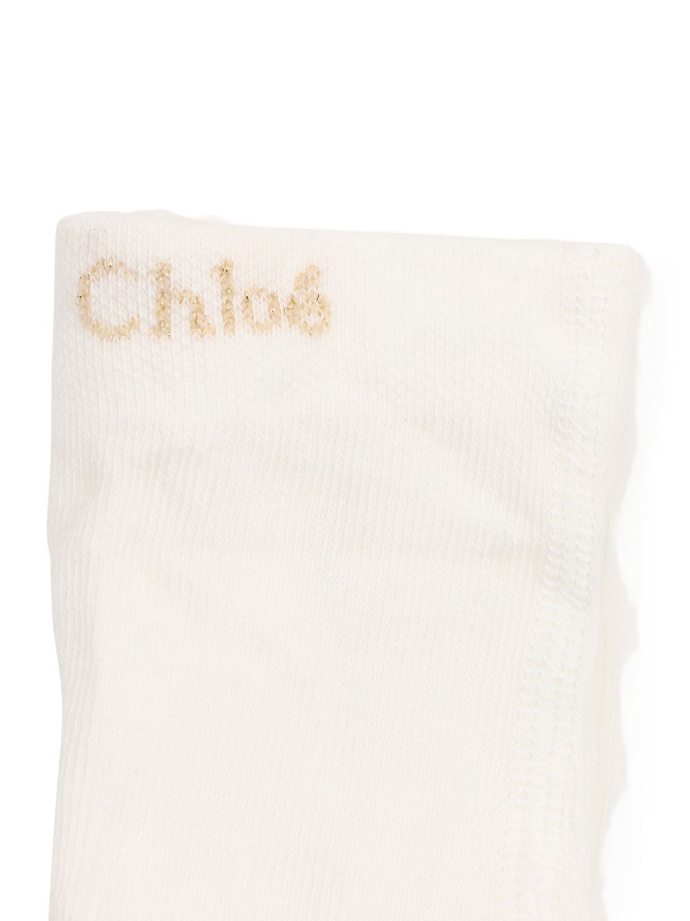 Collant per bambina Chloè Kids bianchi con ricamo laterale con logo C21401 148 CHLOE' KIDS