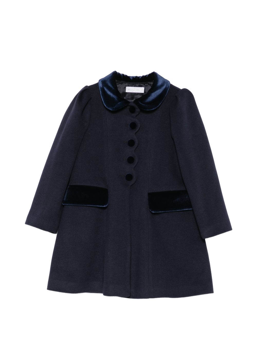 Cappotto per bambina Colorichiari blu navy con orlo a smerlo FN118850 3030a 60 COLORICHIARI KIDS