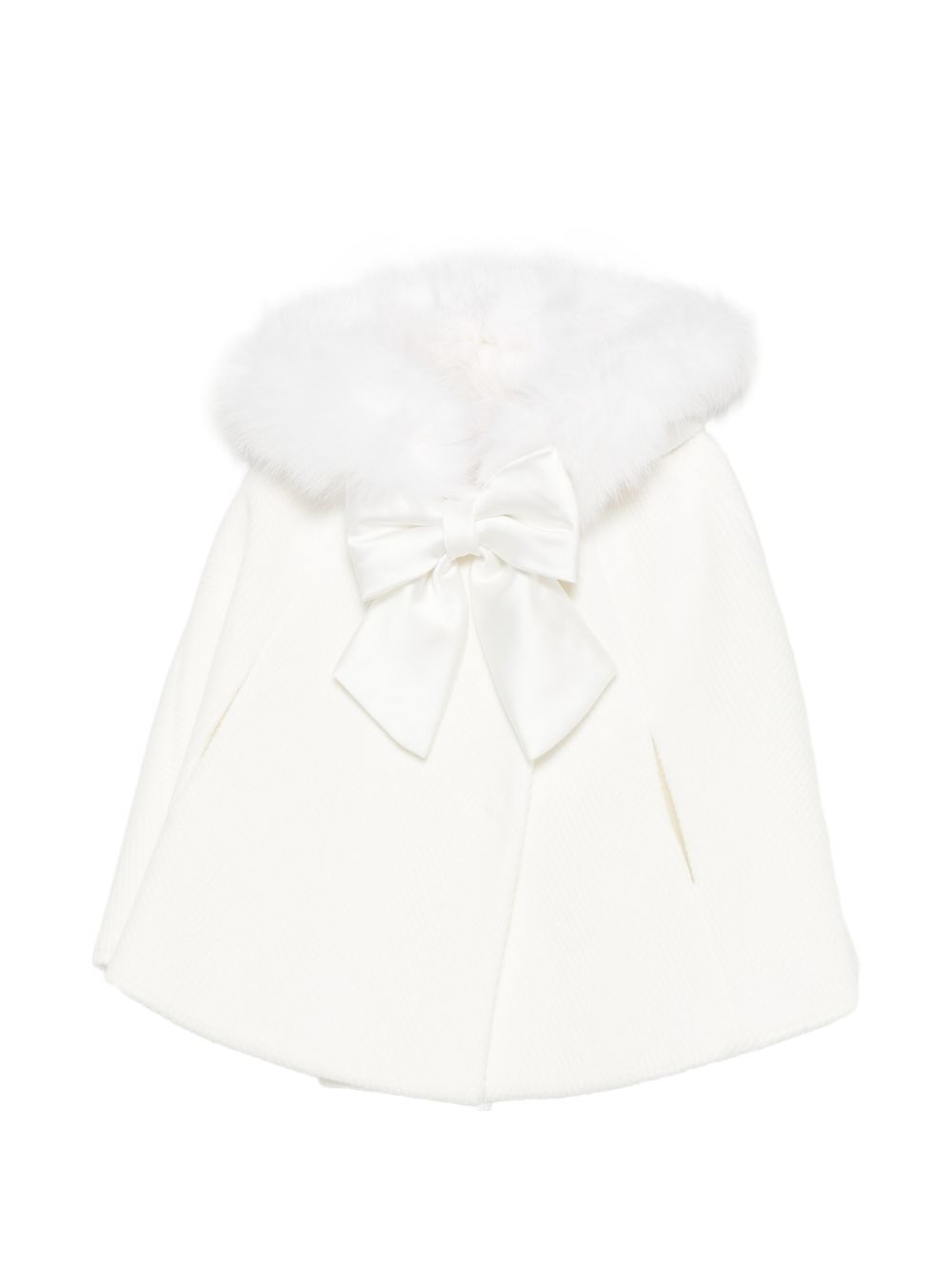 Cappotto per neonata Colorichiari bianco con dettaglio fiocco FN178849 5046 15 COLORICHIARI