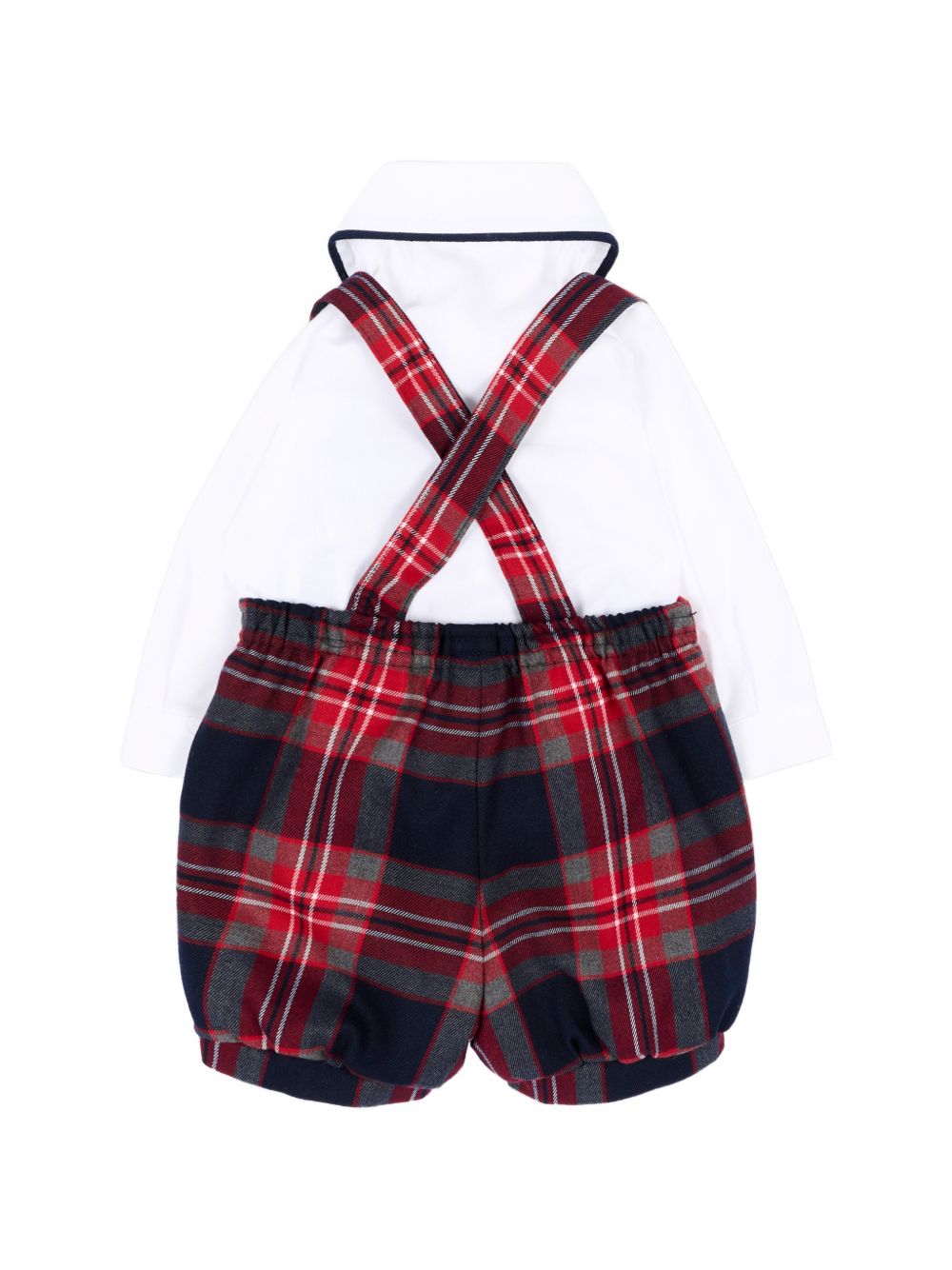 Set camicia e salopette per neonato Colorichiari multicolore con motivo tartan MF218755 4997 70 COLORICHIARI