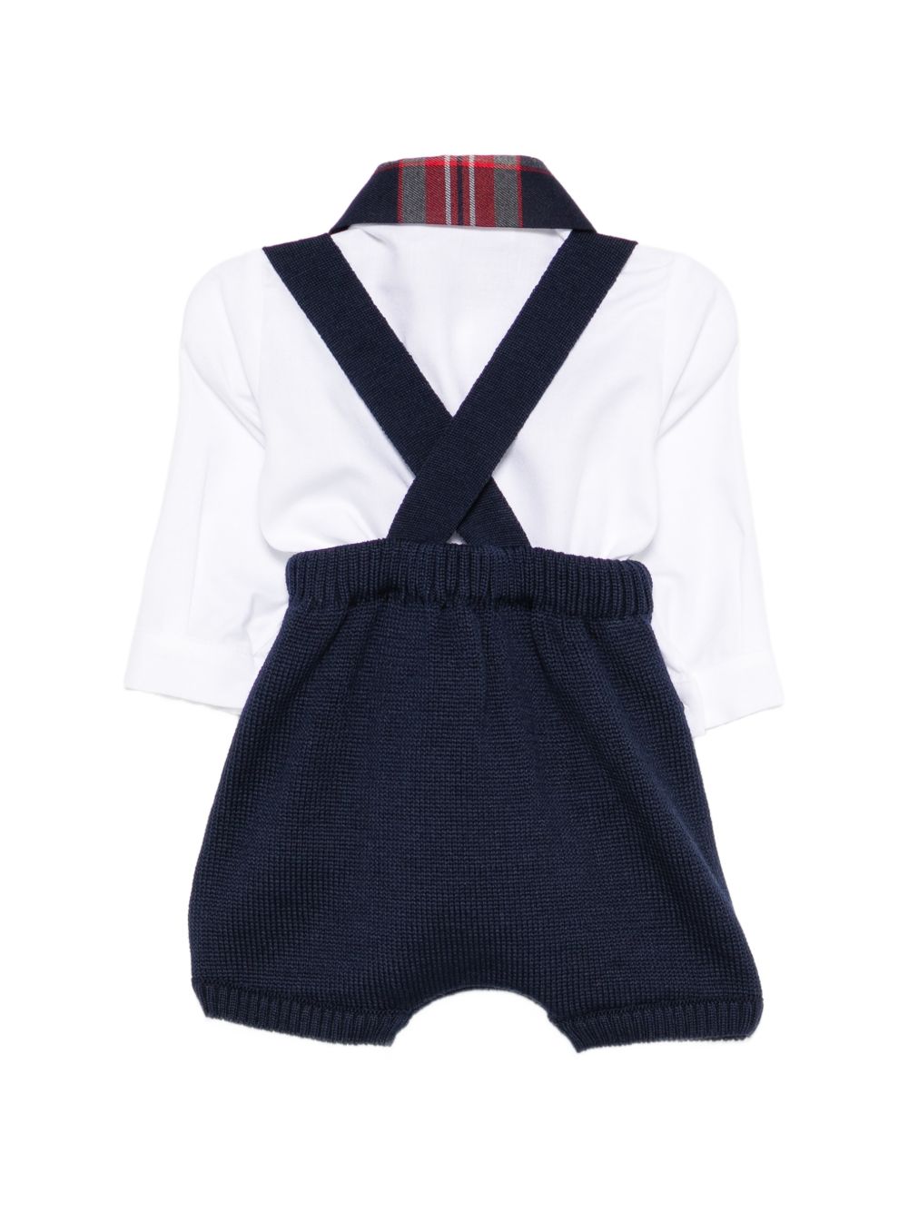 Set camicia e salopette per neonato Colorichiari multicolore con colletto con motivo tartan MF218756 2088 60 COLORICHIARI