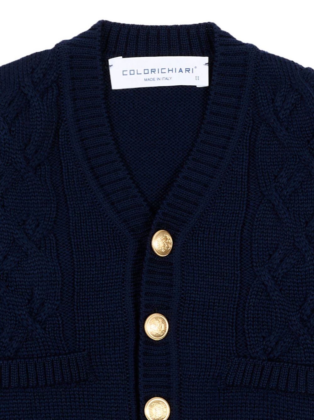Cardigan per neonato Colorichiari blu con bottoni color oro MF848757 2088 60 COLORICHIARI