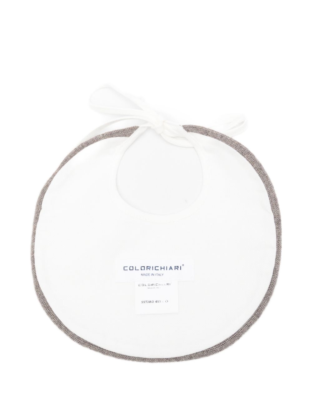Bavaglino per neonato Colorichiari bianco con logo ricamato sul davanti MI238644 2253 5197 COLORICHIARI
