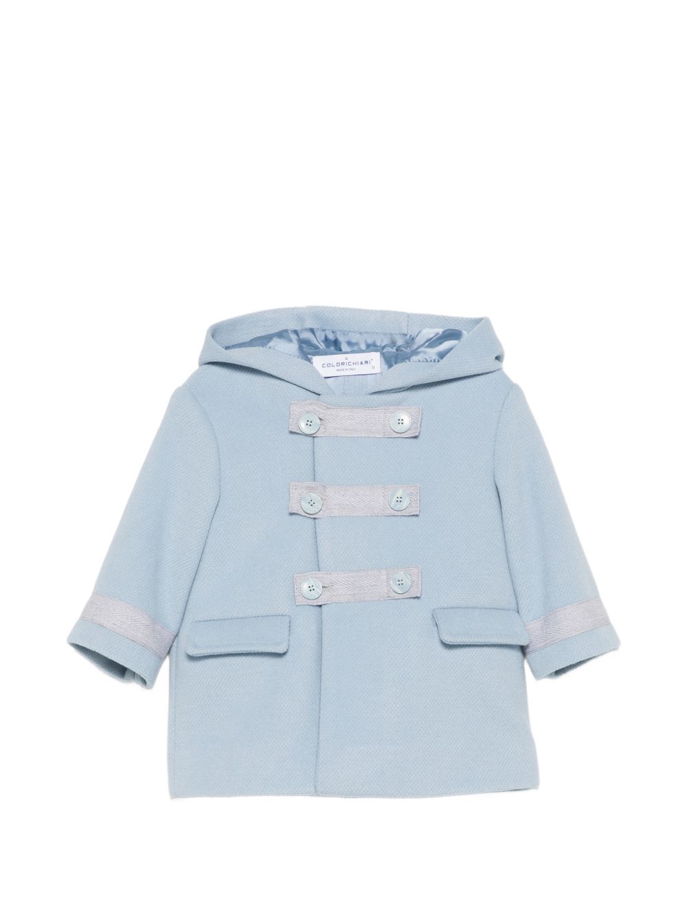 Cappotto per neonato Colorichiari azzurro con finitura in rilievo MN118825 4729 5098 COLORICHIARI