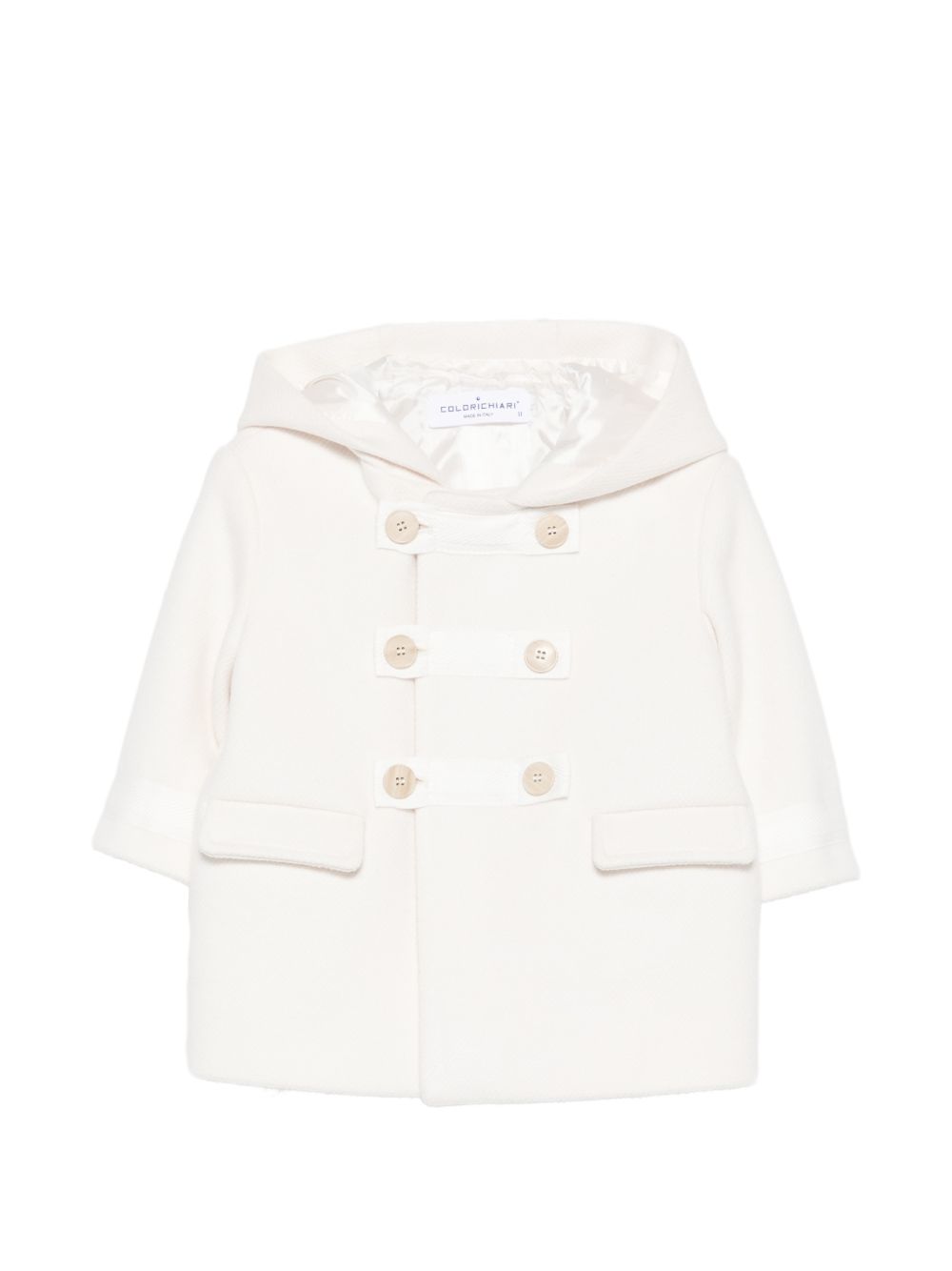 Cappotto per neonato Colorichiari bianco con finitura in feltro MN118825 4729a 20 COLORICHIARI