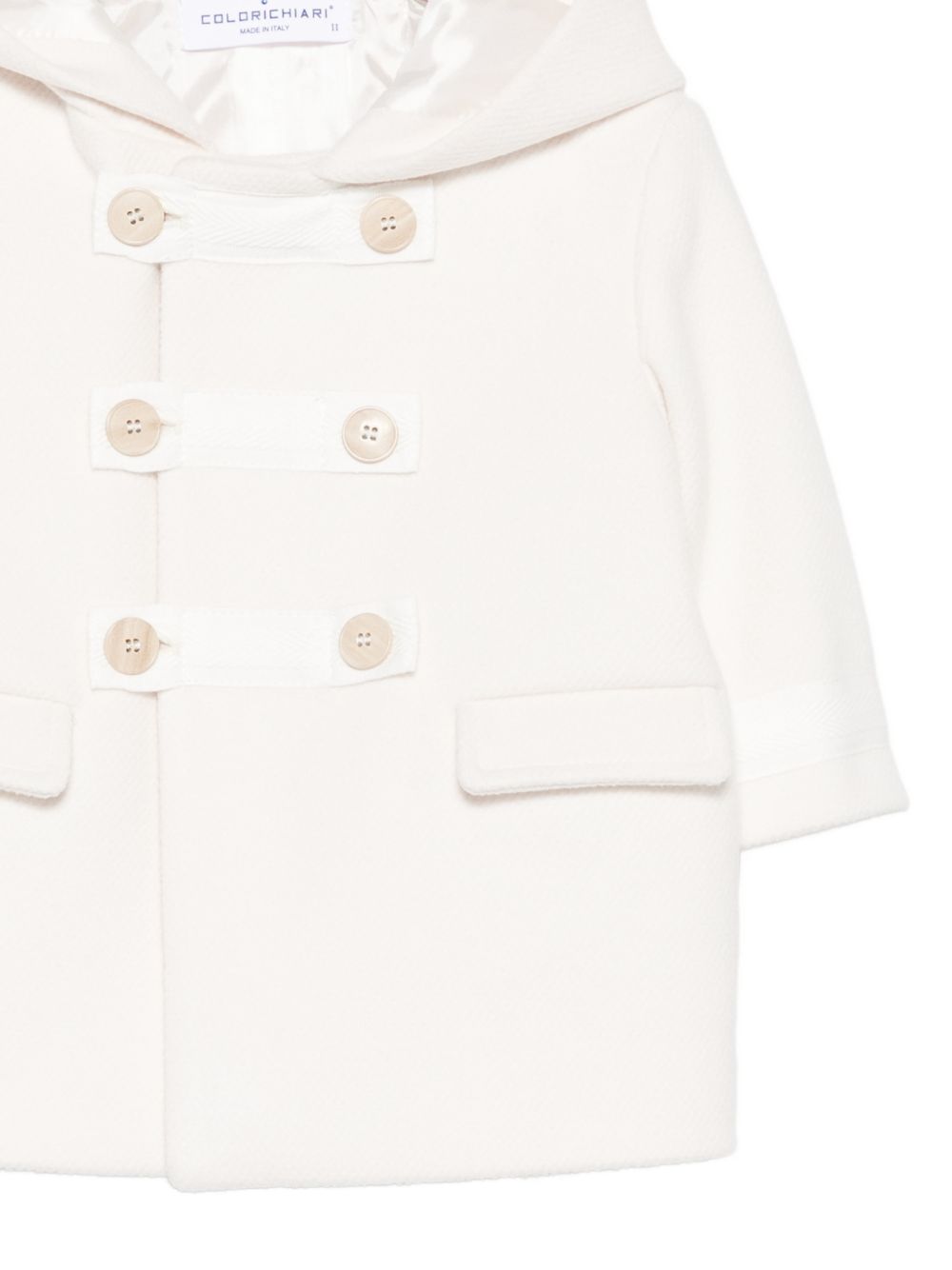 Cappotto per neonato Colorichiari bianco con finitura in feltro MN118825 4729a 20 COLORICHIARI