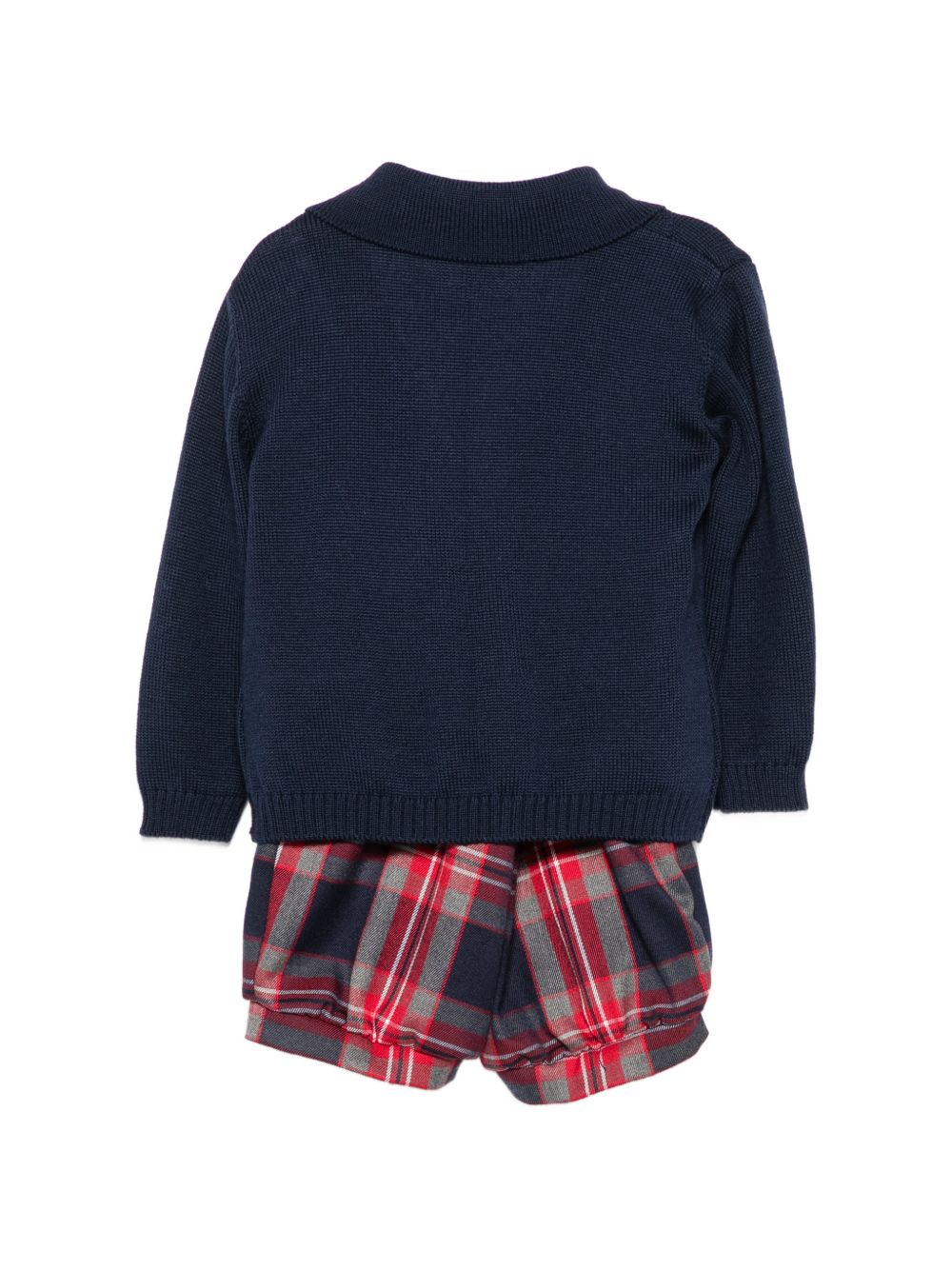 Set camicia giacca shorts e papillon per neonato Colorichiari multicolore con design tartan MN408707 4997c 70 COLORICHIARI