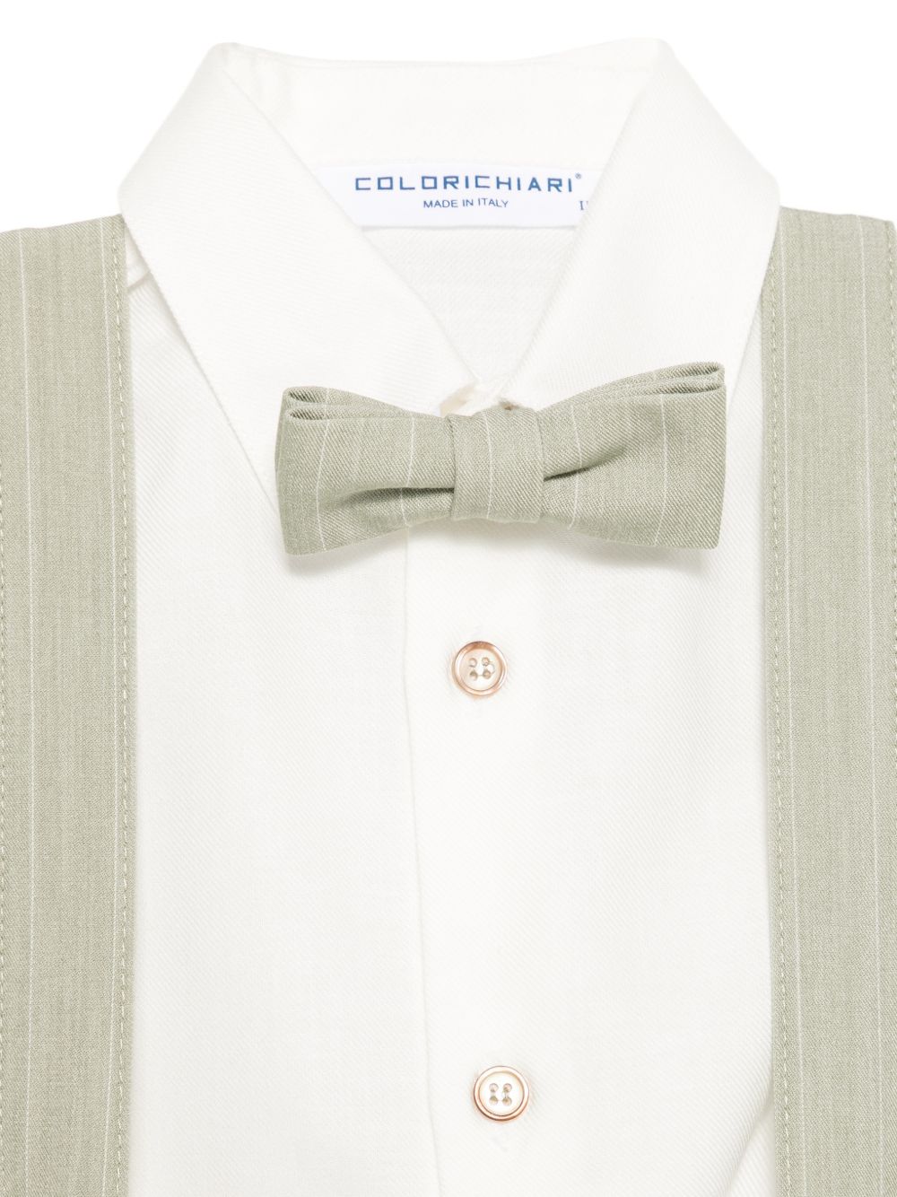 Set giacca camicia pantaloni e papillon per neonato Colorichiari multicolore con motivo gessato MN408718 5004b 36 COLORICHIARI