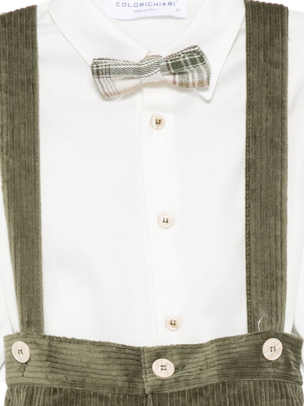 Set giacca camicia pantaloni e papillon per neonato Colorichiari multicolore con trama a coste MN508720 4989 26 COLORICHIARI