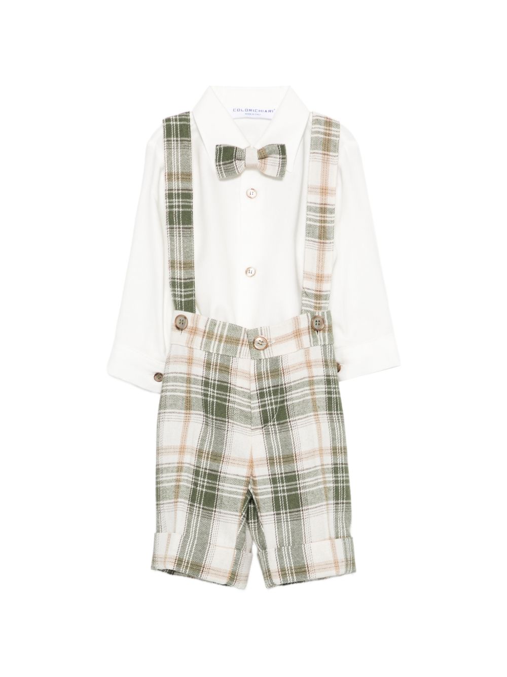 Set camicia giacca papillon e pantaloni per neonato Colorichiari multicolore con design a quadri MN508723 3626 20 COLORICHIARI