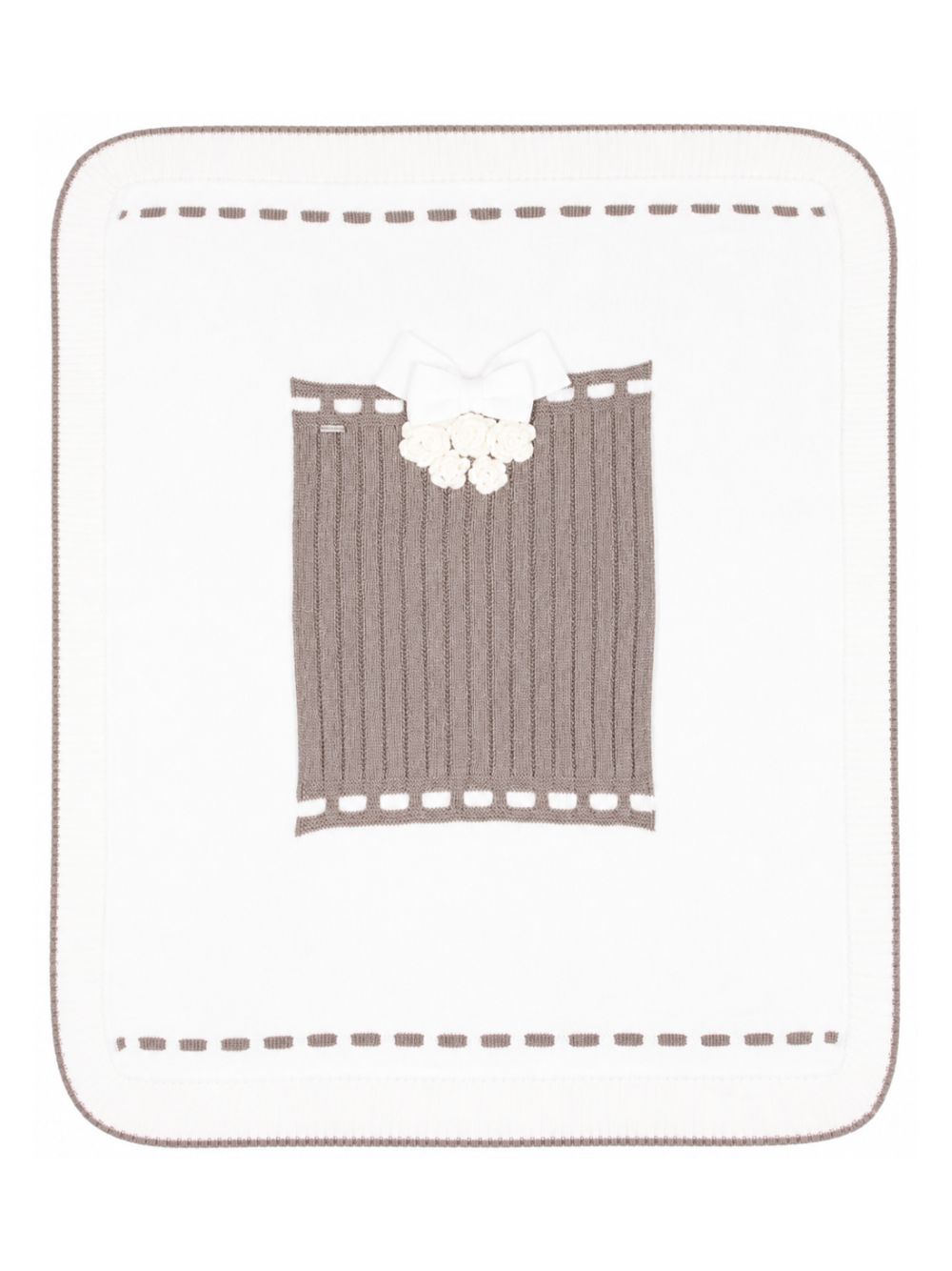 Coperta per neonati Colorichiari bianco con design lavorato a maglia FF778603 2088 9720 COLORICHIARI KIDS
