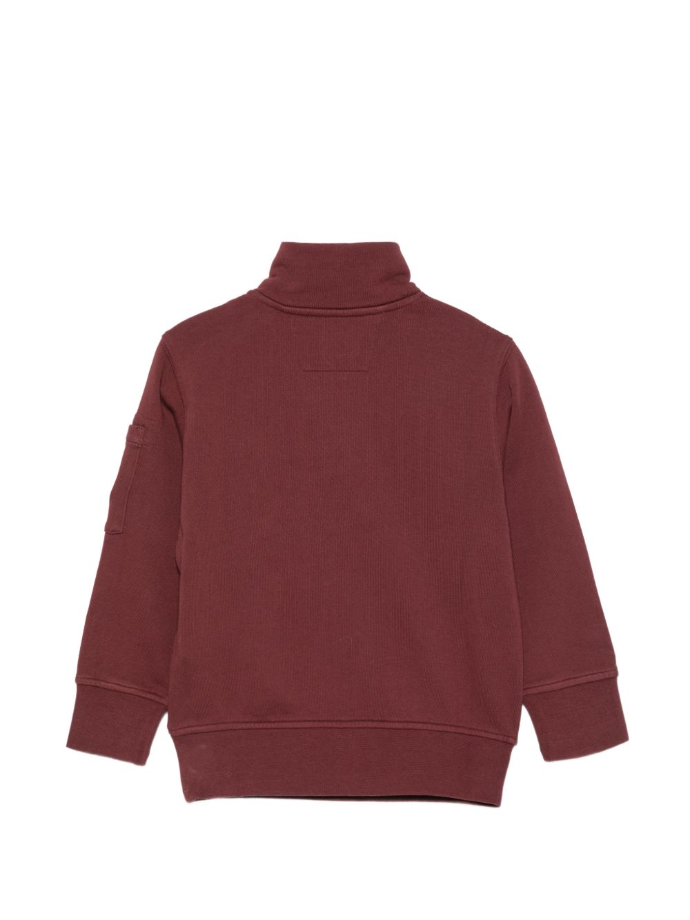 Felpa per bambino C.P.Company Kids rossa con collo alto e con chiusura a zip corta<BR/> CMF01PLCA76 51686 C.P.COMPANY KIDS
