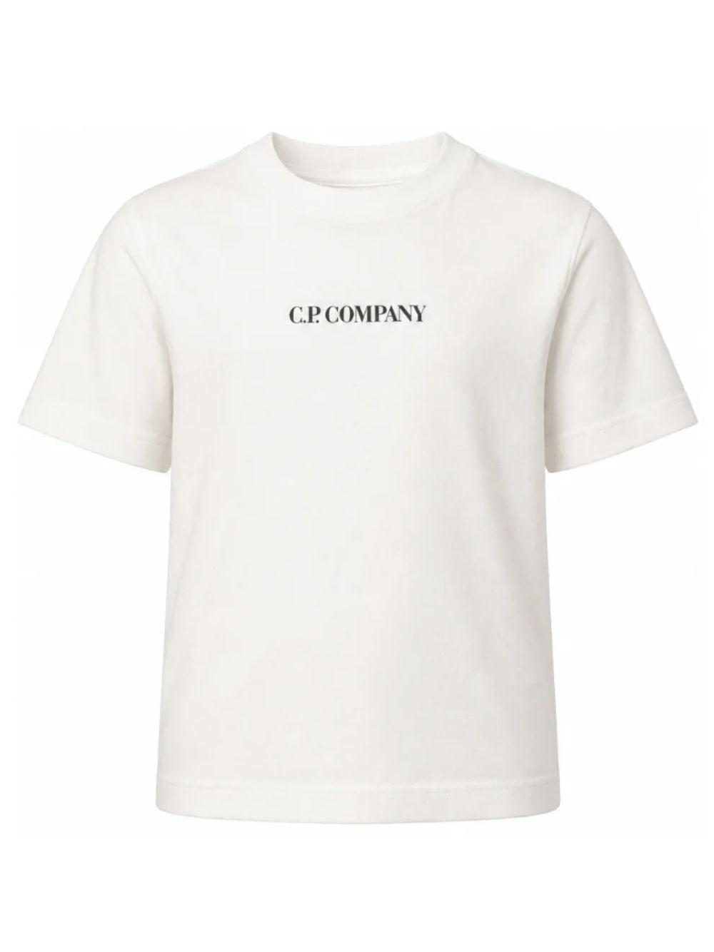 T-shirt per bambino C.P. Company Kids bianca con logo sul davanti CMM00ULAA17 10135 C.P.COMPANY KIDS