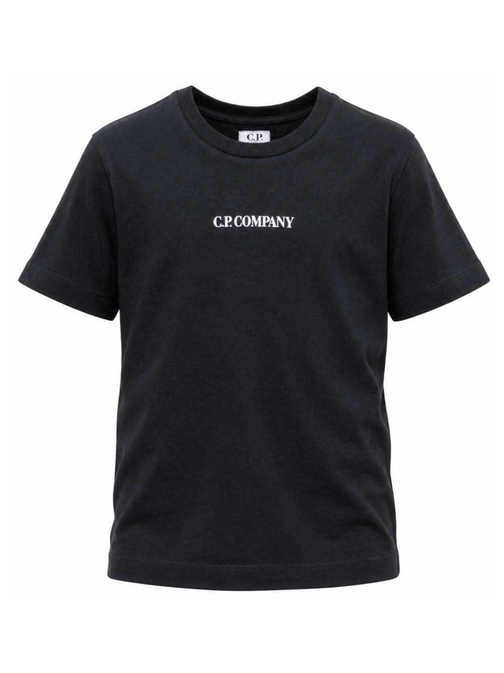 T-shirt per bambino C.P. Company Kids blu con logo stampato sul davanti CMM00ULAA17 41150 C.P.COMPANY KIDS