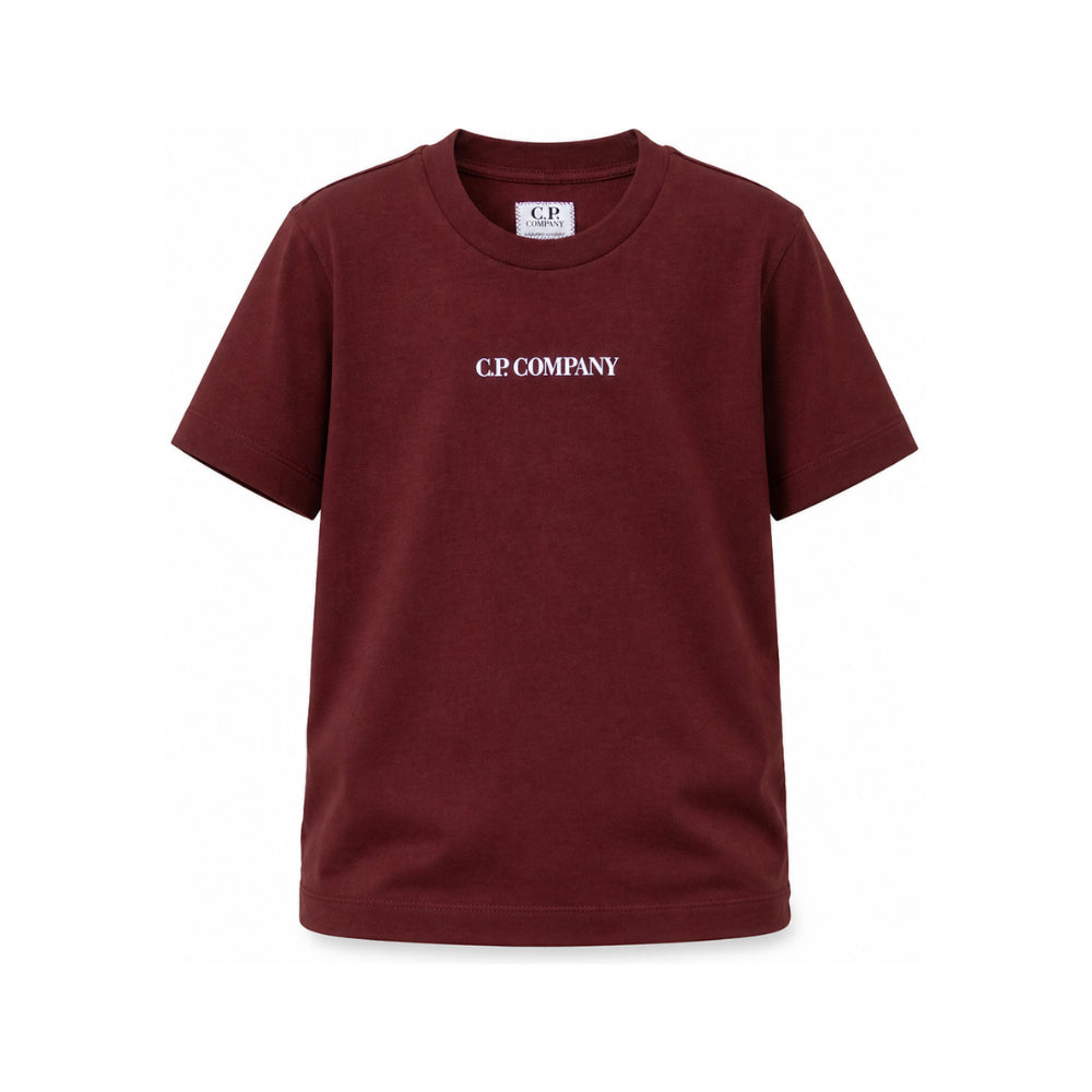T-shirt per bambino C.P Company Kids bordeaux a maniche corte CMM00ULAA17 51686 C.P.COMPANY KIDS
