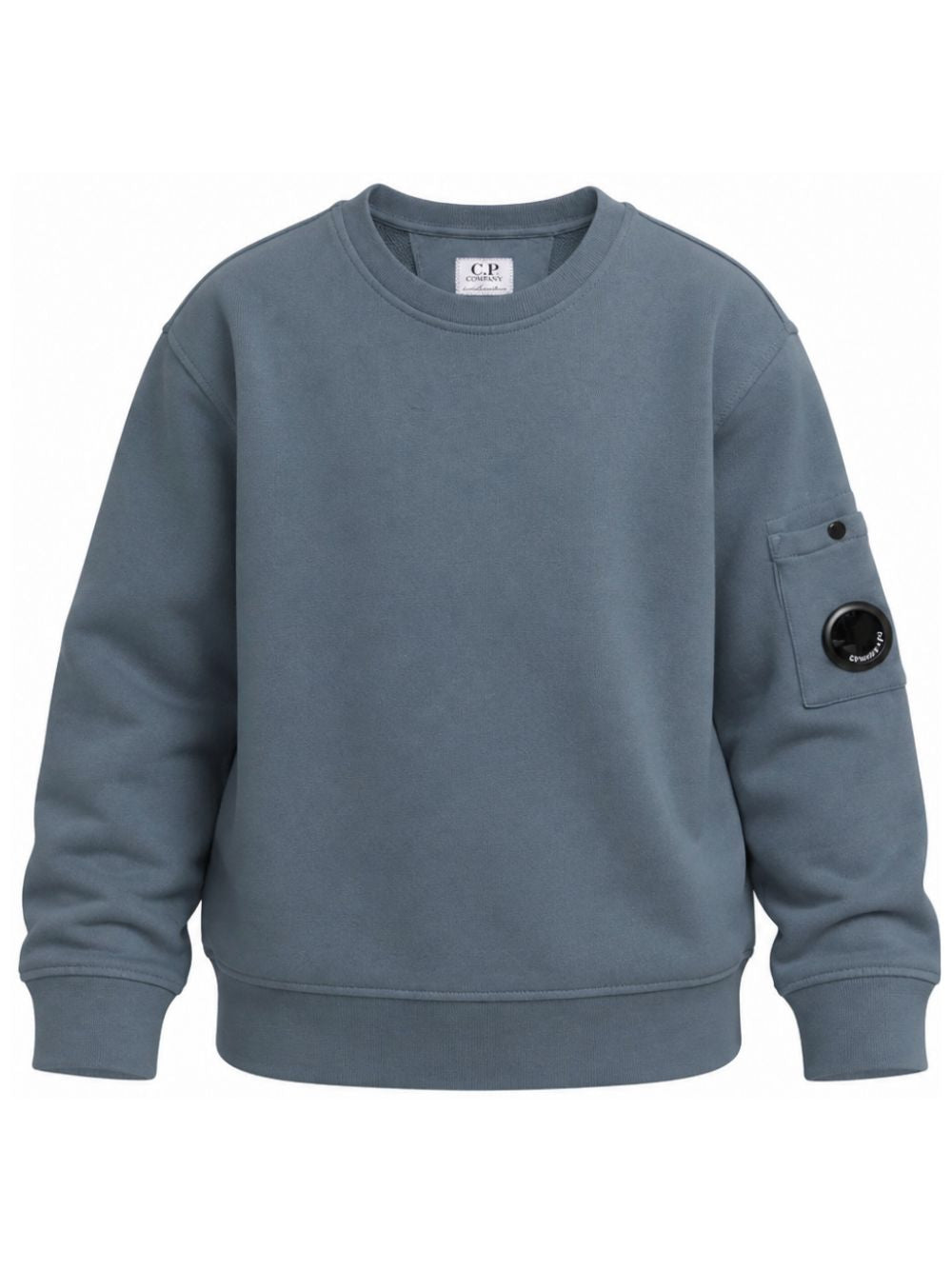 Felpa per bambino C.P. Company Kids blu con dettaglio lente sulla manica COF00XLCA76 41125 C.P.COMPANY KIDS